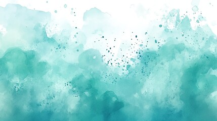 Fresh mint green watercolor background - Light airy abstract emerald texture with soft cloudy effects, perfect for calming natural designs like spa products, healthy living, and eco-friendly themes