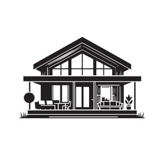 Modern house silhouette. Modern house logo, icon vector design.