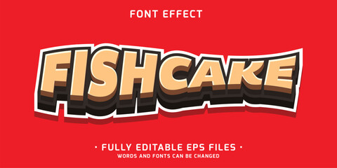 Wall Mural - 3d embossed text effect with fish shape for food and drink logo and brand