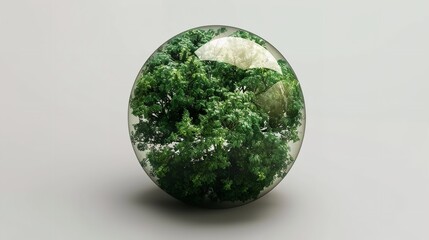 Wall Mural - Greenary globe on an isolated transparent background