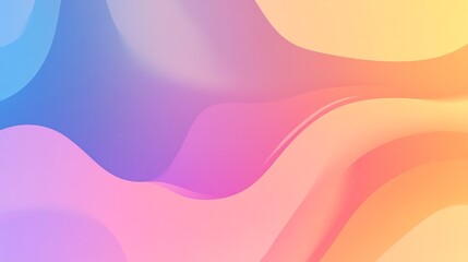 Wall Mural - An abstract background featuring flowing, colorful, gradient shapes in pink, blue, and yellow.