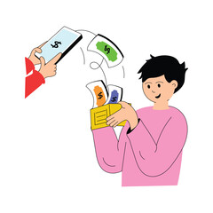 Wall Mural - man making a digital payment using a mobile phone