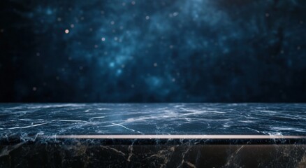 Wall Mural - A sleek marble surface against a cosmic background, ideal for product display or presentations.