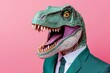 © Maxim Borbut - Ingenious stock (AI) portrait of a dinosaur wearing a formal business suit