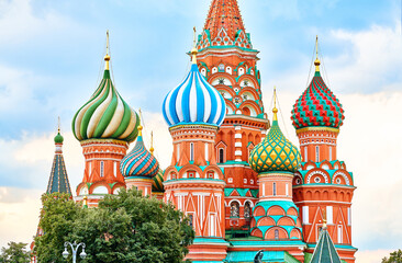 St. Basil's Cathedral on Red Square in Moscow, Russia.