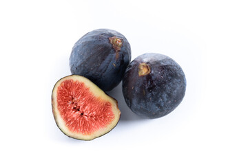 Poster - Fresh figs isolated on white background