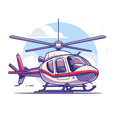 Wall Mural - Helicopter icon. Vector illustration of a helicopter in cartoon style.