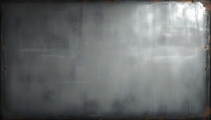 Wall Mural - Industrial Vintage Foggy Background with Blurred Bokeh Effect and Scratched Metal Texture in Gradient Shades of Gray and Silver