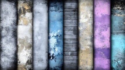 Canvas Print - Abstract Grunge Wall Textures Set