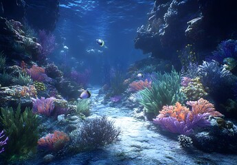 Underwater Coral Reef with Fish