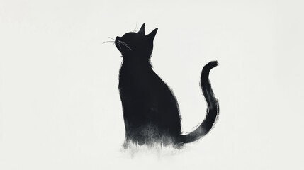 Sticker - Black Cat Silhouette.