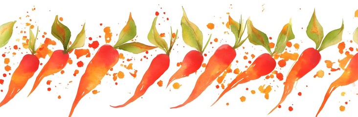 Sticker - Watercolor Carrot Seamless Pattern