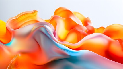 Poster - Abstract Orange and Blue Swirling Shapes