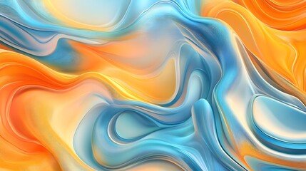 Poster - Abstract Blue and Orange Swirling Background