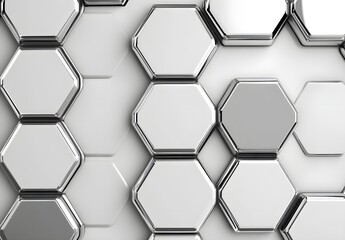 Wall Mural - Abstract hexagonal pattern with chrome edges