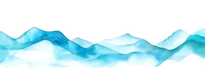 Wall Mural - Abstract Blue Watercolor Mountains Background