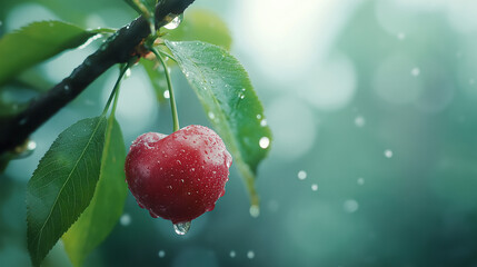 Wall Mural - cherry isolated, fruit photography, fresh food photography, healthy lifestyle