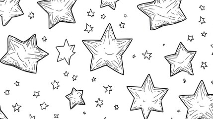 Hand Drawn Doodle Stars Pattern