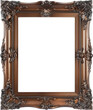 © El Benedikt - isolated brown image frame empty antique ornaments with transparent background 2
