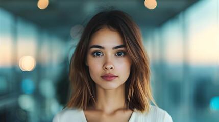 Young Pensive Asian Business Woman Professional