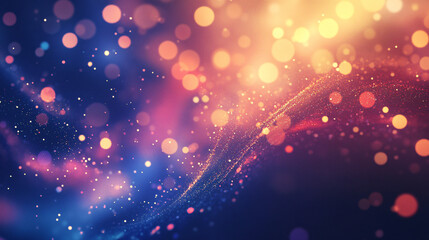 Aufkleber - Vibrant particles create a dazzling effect against an abstract bokeh backdrop, perfect for celebratory occasions