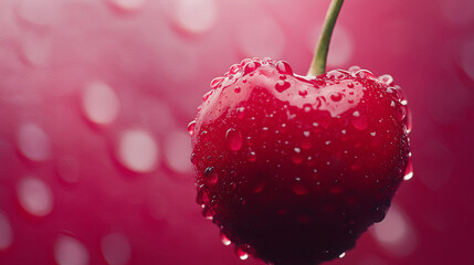 Wall Mural - cherry on the branch, sweet cherry on background isolated, fruit photo, fresh fruits