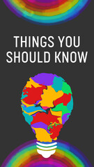 Things You Should Know Bulb Colorful Dark Circular Vertical Text 