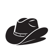 Cowboy hat silhouette. Hat illustration. Hat logo, icon vector design.