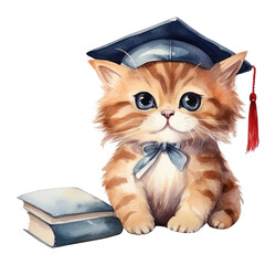 Poster - PNG Baby cat student animal graduation mammal.