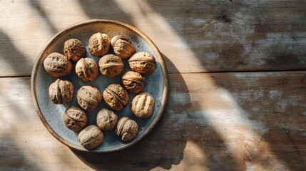 Wall Mural - Walnuts on a Plate