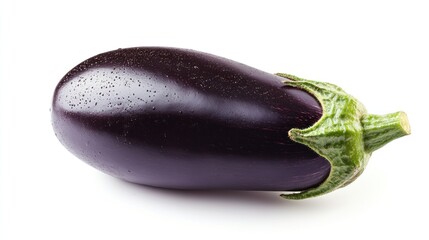 Sticker - Fresh Eggplant with Water Droplets