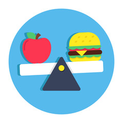 Sticker - A unique design icon of diet comparison 