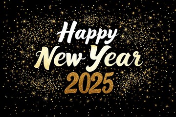 Happy New Year celebration with sparkling effects for 2025, New Year Illustration, New Year Artwork