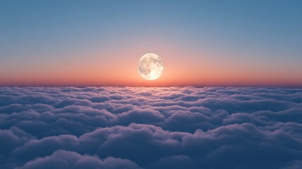 Wall Mural - Moon over Clouds