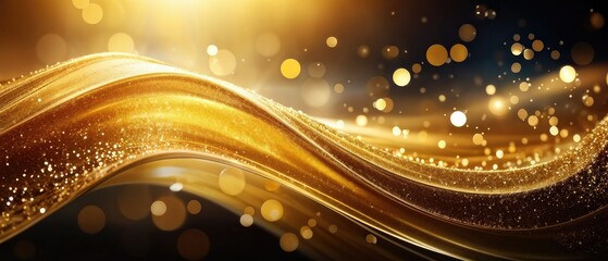 Poster - Golden Wave Abstract Background