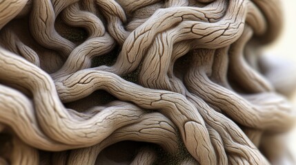 Canvas Print - A close up of a tree trunk with many branches, AI