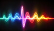 © hardvicore - Colorful energy pulse. Dynamic lightwave Pattern. Neon heartbeat or waveform, rainbow colors.