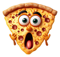 Wall Mural - PNG Pizza cartoon food anthropomorphic.