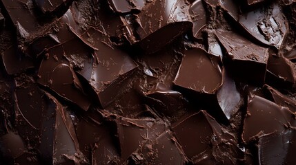 Wall Mural - Liquid dark chocolate. Floating liquid waves of milk chocolate. Background texture. viscous, thick and creamy. Full frame close up of the delicious sweet texture of melted chocolate. AI generation