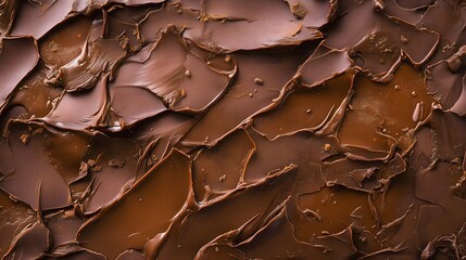 Wall Mural - Liquid dark chocolate. Floating liquid waves of milk chocolate. Background texture. viscous, thick and creamy. Full frame close up of the delicious sweet texture of melted chocolate. AI generation