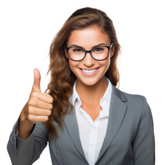 Canvas Print - PNG Woman making hands okay sign portrait glasses finger.