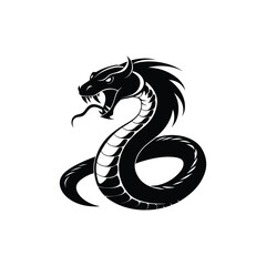 Wall Mural - snake vector, art silhouette logo design black and white style template 