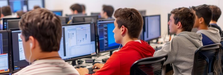 Operating systems course with students learning about kernel functions, file systems, and process management with copy space