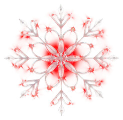 Wall Mural - PNG Red snowflake pattern night black background.