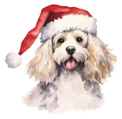 Sticker - PNG Dog celebrating Christmas christmas spaniel mammal.