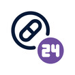 © Yaprativa - 24 hours icon. vector dual tone icon for your website, mobile, presentation, and logo design.
