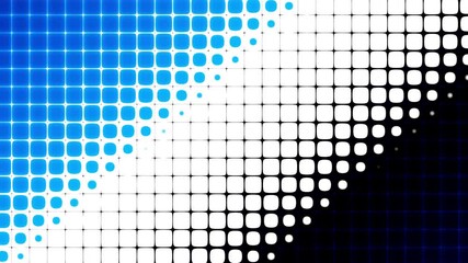 Fototapete - 4k Looping Abstract dynamic with white dots squares. Motion modern animation. Trendy wavy banner template. Texture halftone dots pattern. Dotted