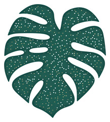 Poster - PNG Glitter monstera leaf icon pattern plant shape.