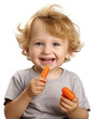 © Rawpixel.com - Boy eating baby carrot biting food white background.