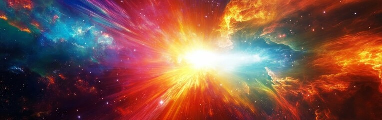 Poster - Vibrant explosion of colors in a cosmic nebula showcasing the beauty of space